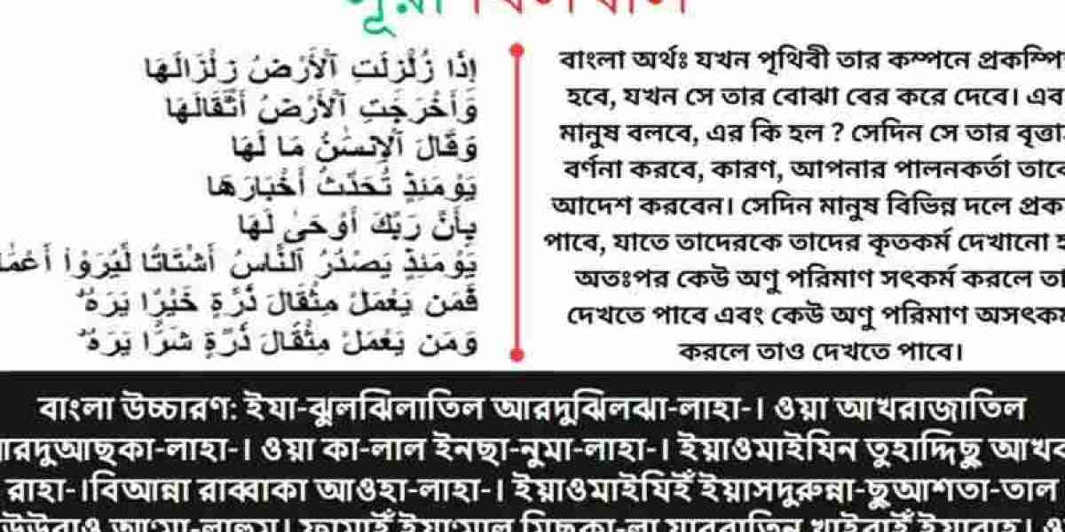 সূরা যিলযাল বাংলা উচ্চারণ, অর্থ, ফজিলত, আরবি ও অডিওসহ