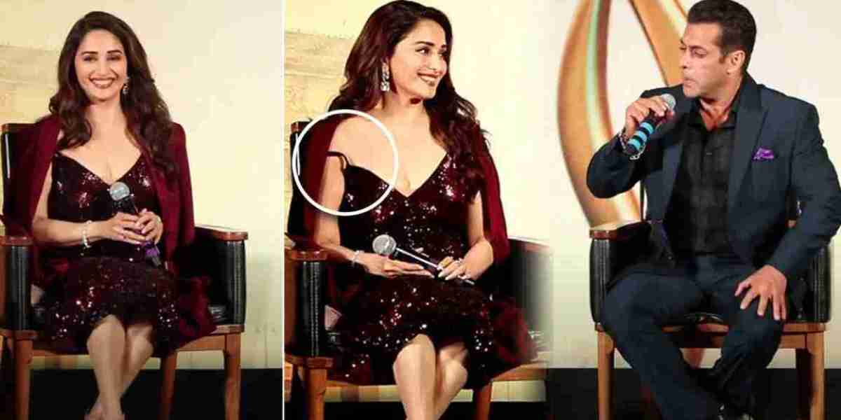 What did Madhuri Dixit show by deliberately lowering her top in front of Salman?