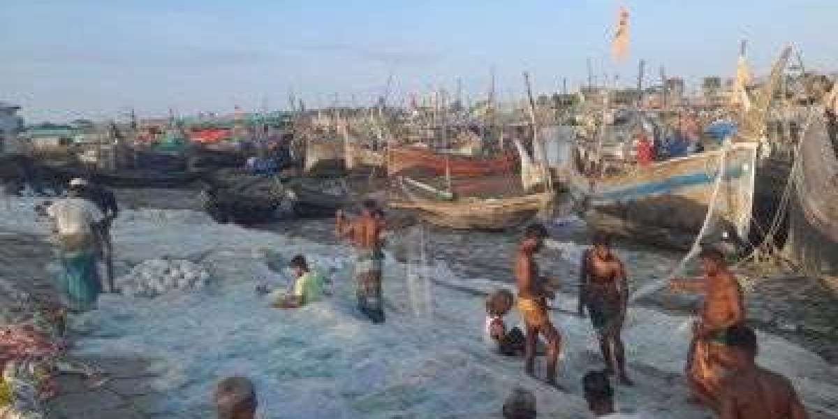 Fishermen are spending time repairing boats and weaving nets