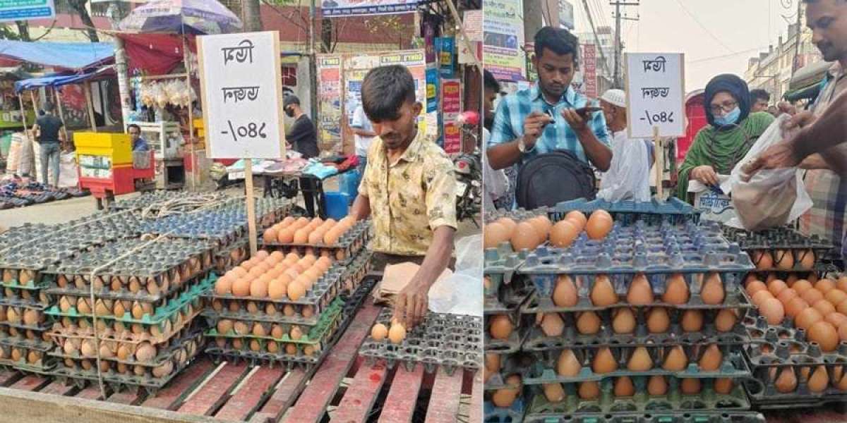 Eggs are sold in vans for Tk 140 per dozen