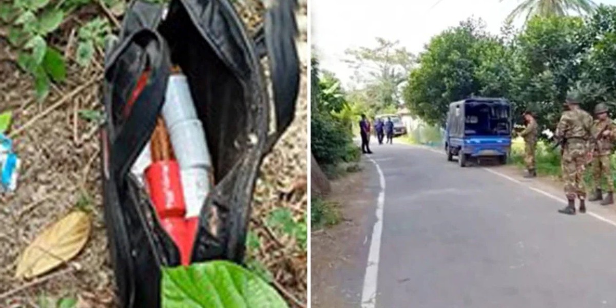 10 bags of hand bombs on the side of the road, army on the spot