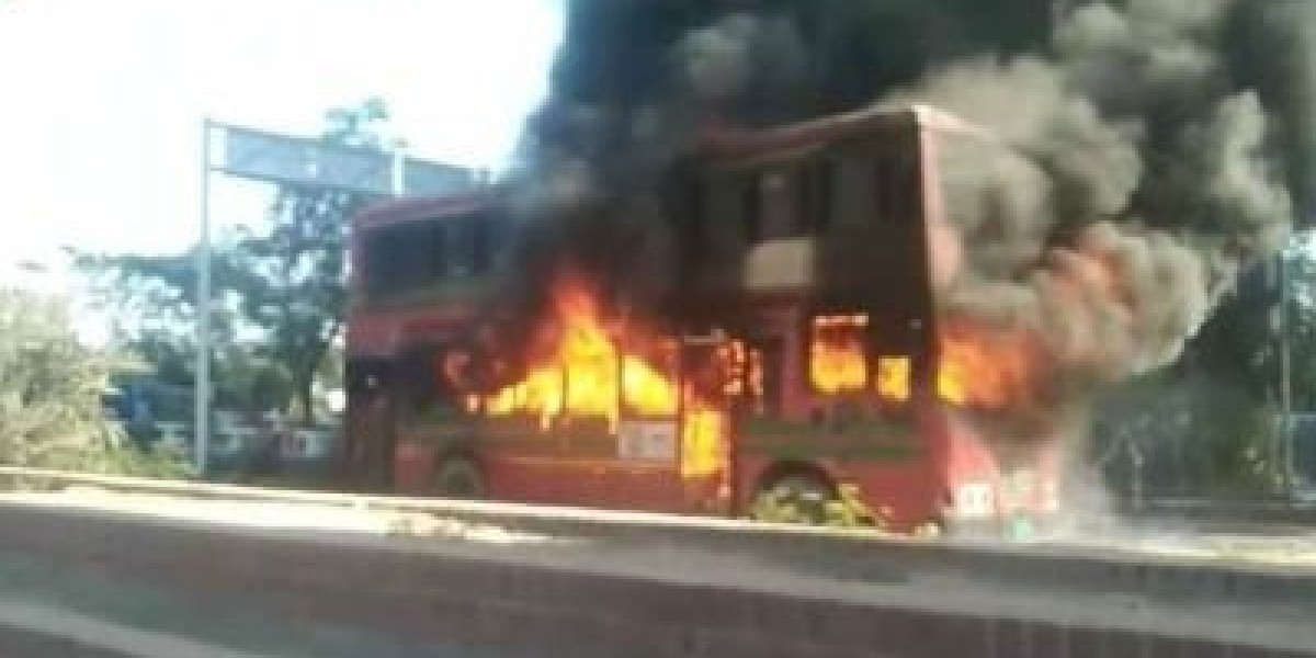 BRTC bus caught fire at Kuril Bishwa Road